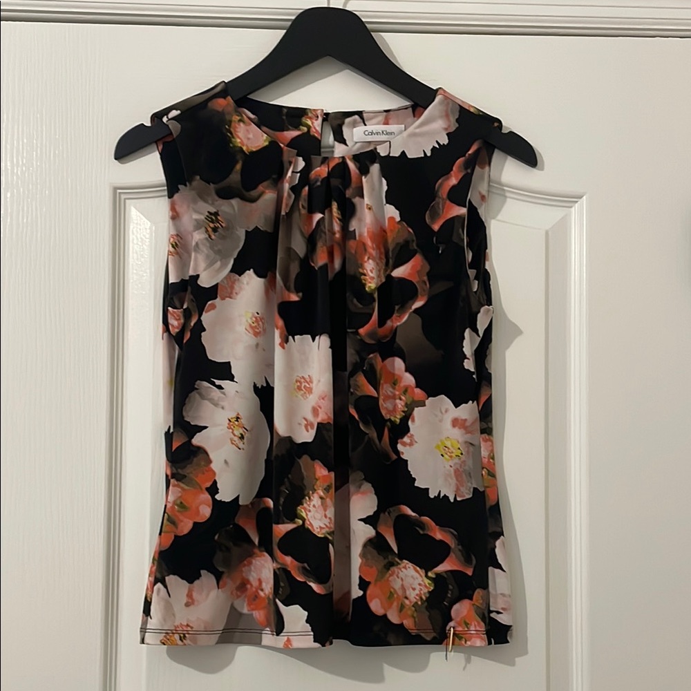 Calvin Klein Black Floral Women's Top
